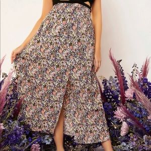 Shein Maternity Floral Print Split Hem Skirt Size Medium